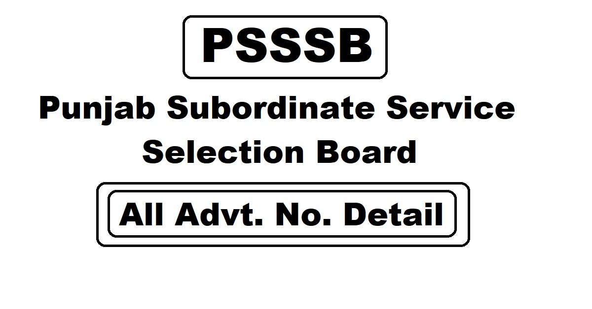 All PSSSB Exams Advertisement Details